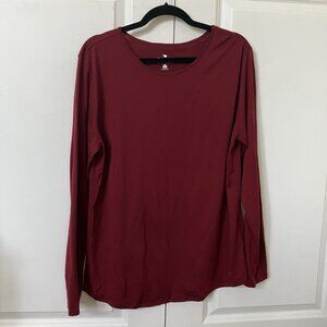 Segments Wool Shirt Womens XL Red Long Sleeve Base Layer Outdoor Knit